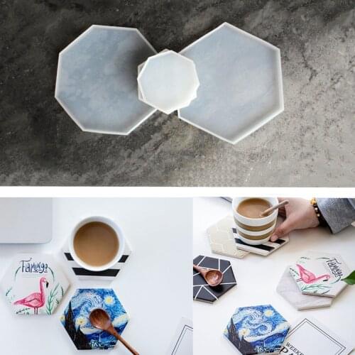 DIY geometric coaster mould can be used to make various decorative crafts, epoxy resin, plaster, home decoration ornament mould