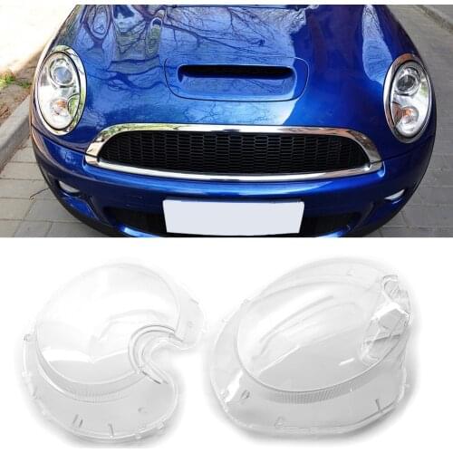 For MINI R56 Cooper Hatchback 2007-2015 Front Headlight Shell Lampshade Clear PC Plastic Headlight Lens Replacement Free Ship 2p