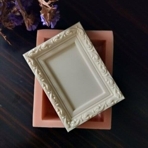 Fondant Mould Frame Soap Molds Silicone Mold Gypsum Chocolate Candle Candy Mold Picture Frame Clay Resin QT0192 PRZY Silicone