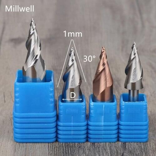 1PCS-free shipping CNC solid carbide end mill,Miniature word engraving knife glowing word cone PVC acrylic engraving router bit