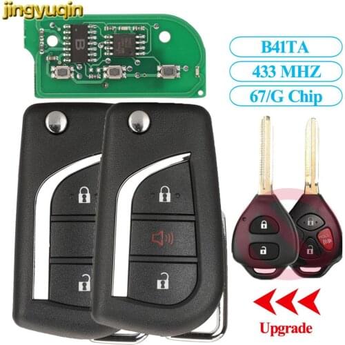 Jingyuqin Remote Car Key Fob Control ID67/G Chip 433MHZ B41TA For Toyota Prius 2 Hilux Etios Vios Innova SW4 Camry 2 Buttons