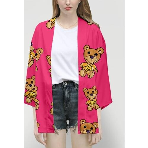 New 3D Printed Many Bears Kimono T Shirts Men Women Sun protection shirt Summer Animal Cardigan Casual Cool Boys Girls Tees