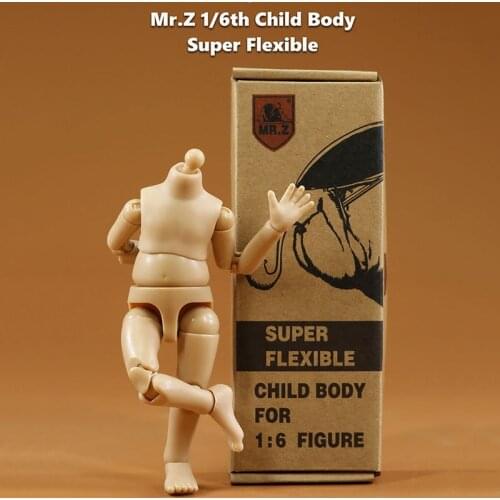 Collectible 1/6 Scale Male MR.Z Child Body Kids Super Flexible 7'' Action Figure Body Model for 1:6 BJD Head Sculpt Carved Doll