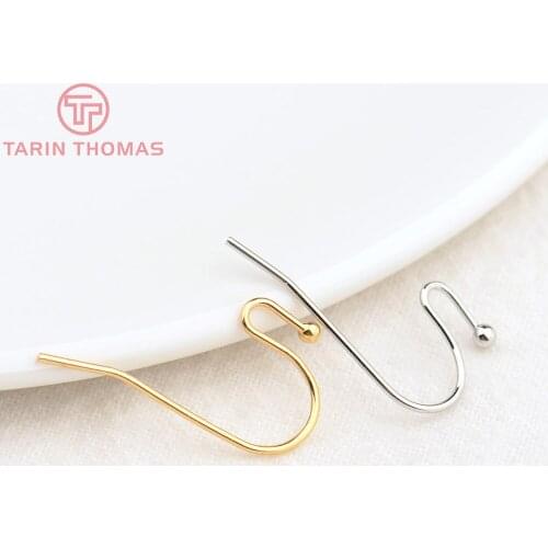 10PCS Height 22MM 24K Champagne Gold Color Plated Brass Earring Hooks High Quality Diy Jewelry Findings Accessories Wholesale