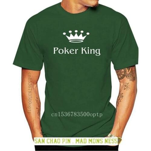 Poker King T-Shirt Cards Vegas Texas Holdem Chips Casino Size Small Style Round Tee Shirt