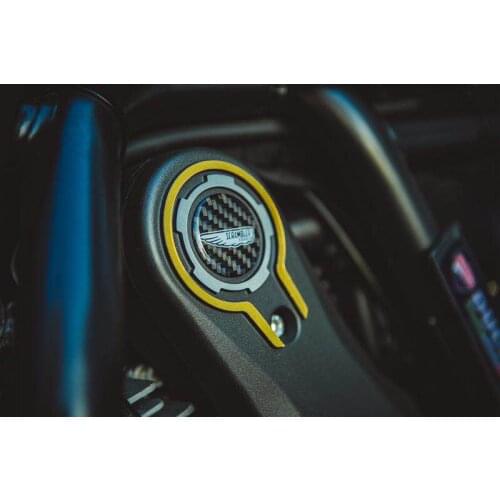 KODASKIN Motorcycle 3D Carbon Timing Belt Cover Front and Rear Round Decal for Ducati Scrambler Desert Sled Cafe Racer Sixty2