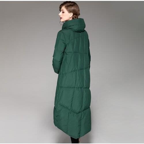 Newest winter women temperament thicken fashion jacket warm duck down coat oversize long stand collar female girl outerwear