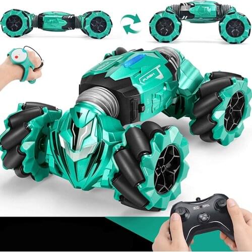New Childrens Cool Stunt RC Car With Light Music Watch Gesture Sensing Twisting Vehicle Drift Driving Remote Control Toy Gift