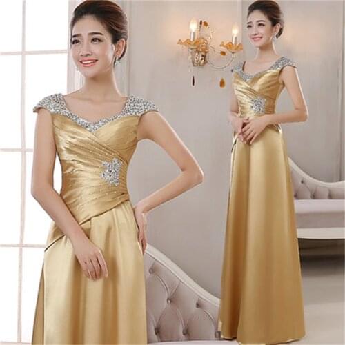 New Fashion Sequins Dignified Atmosphere Slim Elegant Banquet Elegant Fashion Host Choir Classic Women Long Glass Diamond Dress