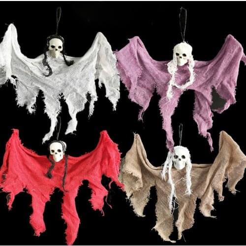 New Style Halloween Hanging Skull Head Ghost Haunted House Bar Horror Props Halloween Party Decorations Terror Scary Props