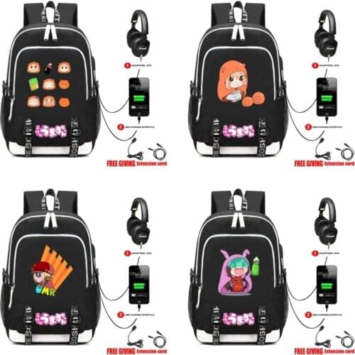 USB Charging Headphone jack Teenagers unisex Casual travel bag student book Laptop bag anime Himouto! Umaru-chan backpack