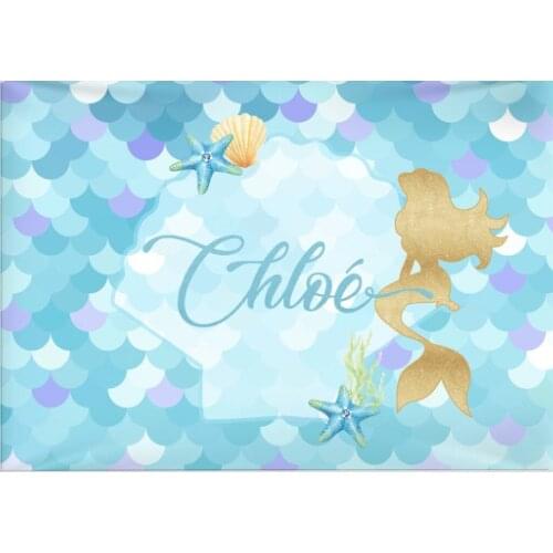 Custom Under The Sea Little Mermaid Oyster backdrops High quality Computer print birthday background