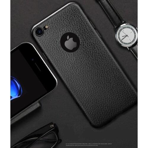 Luxury Lychee Leather Stripes TPU Case For iPhone XMAX X XS Soft Silicon Matte Cover For iPhone XR 6 7 8 Plus