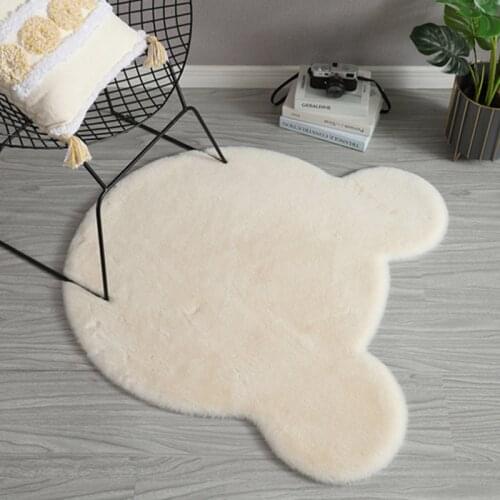 Cute Bear Rug Soft Carpet Indoor Modern Living Room Bedroom Antiskid Rug Non-slip Mat Gray White Brown Doormat