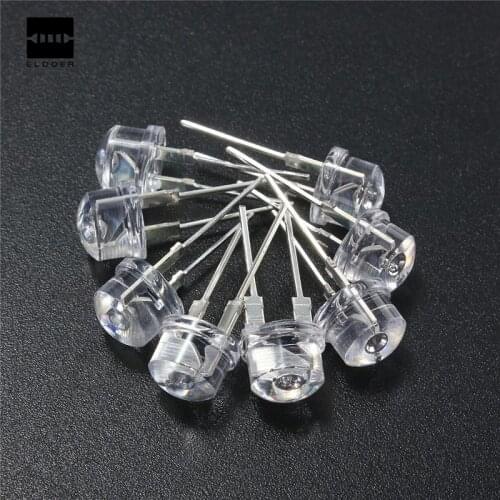 20pcs/lot 8mm Straw Hat Blue Green Yellow Red LED Light Bulb Emitting Diode Lamp Diodes kits Set