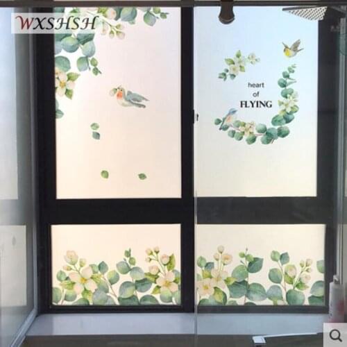 Custom Size Static Cling Glass Film Robin Pattern Mould-Proof Tint-Film Opaque Light Transmitting Private Decal Window Covering
