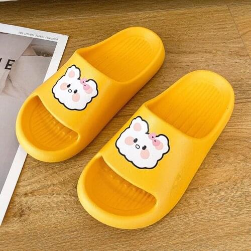 Lovely slippers women home non slip indoor EVA bathroom bath couple slippers men Cartoon Bear mens shoes home slipers for women