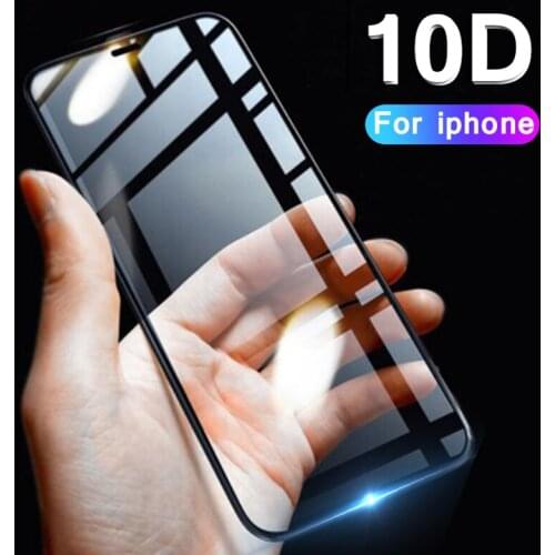 10D Tempered Glass for iPhone 11 Pro Xs Max X 6 6S 7 8 Plus Xr Screen Protector for iPhone 11 Glass Screen Protection Full Cover