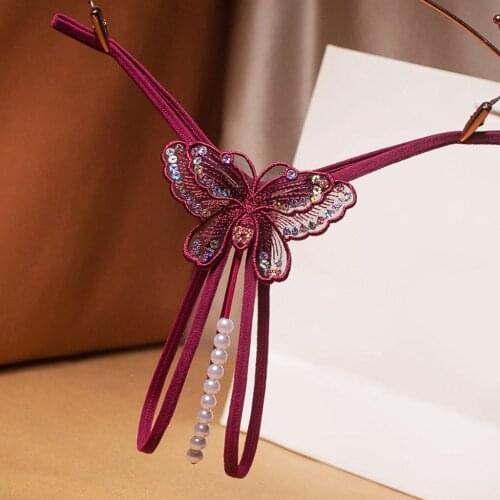 Pearl Decor Underwear Sexy Erotic Lingerie Panties Briefs For Women Sex Doll Thong g String Crotchless Costumes Hot Erotic