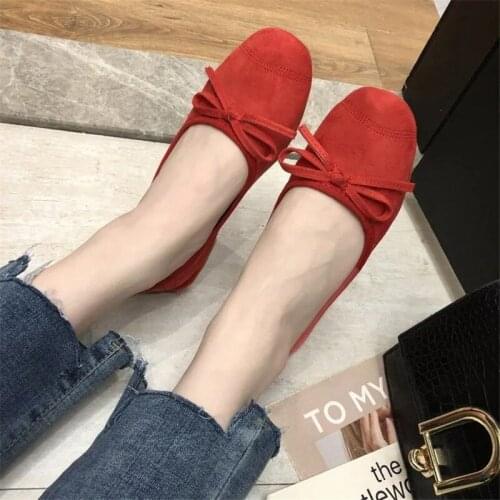 Colorful Comfort Suede Shoes Women Casual Slip On Candy Color Ballet Flats Fashion Bowknot Loafers 2021 Retro Nursing Shoes
