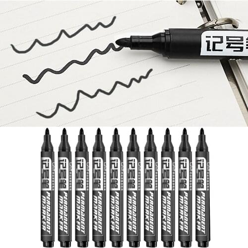 10pcs Fade Resistant Bullet Tip Permanent Markers Pen Set for Stone Ceramic Metal Wood Glass DIY Craft Projects