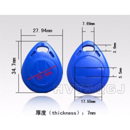 100PCS RFID NFC Tag Frequency 13.56MHZ Keyfob for Access Control entrance mechine