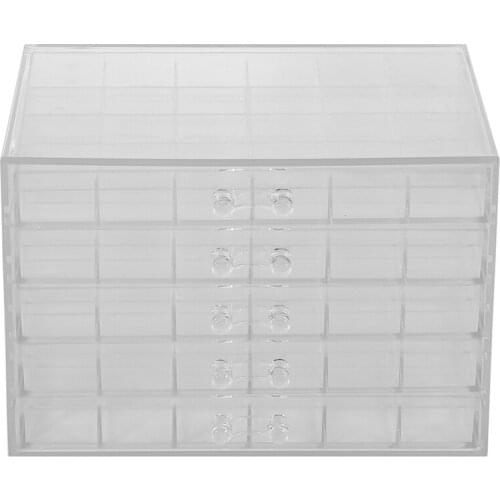 120 Grids Transparent Nail Art Decoration Storage Box Rhinestones Beads Accessories Display Container Case Manicure Tool