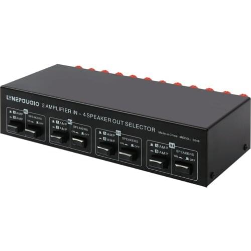 2 Input 4 Output Power Amplifier and Speaker Switcher Speaker Switch Splitter Comparator Without Loss of Sound Quality