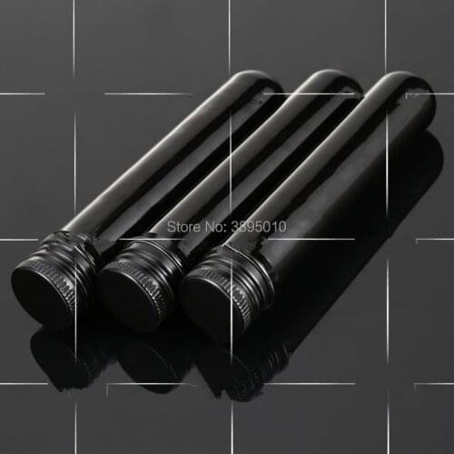 20ml 40ml mask bath salt test tube with aluminum cap, black plastic cosmetic tube, Cosmetic Packaging F768