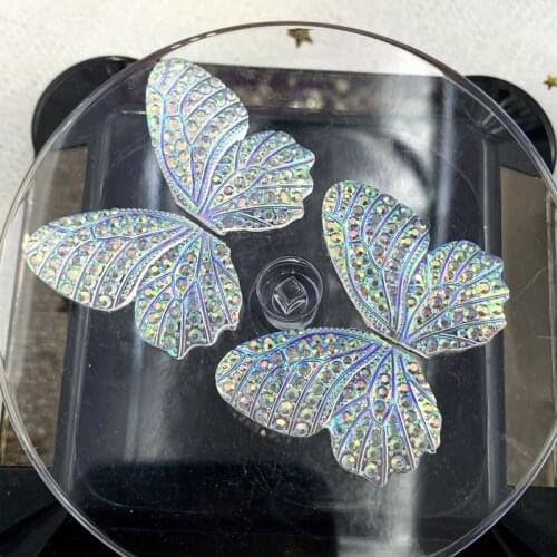 4pcs Butterfly Wings AB Resin Rhinestone Crystal Flat Back for Wedding Decorative Jewel Making