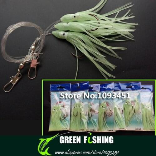 6 packs Sabiki Hook Top Quality Fishing Lure Soft octopus Lure fishing tackle Soft Bait