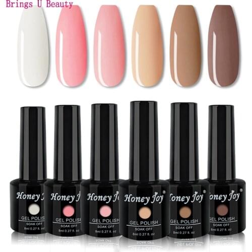 8ml Daily Makeup Gel Colors Base Nude Varnish Gel Nail Polish Kit Set Soak Off UV LED Gel Nail Lacquer Nail Art Manicure Gel-E