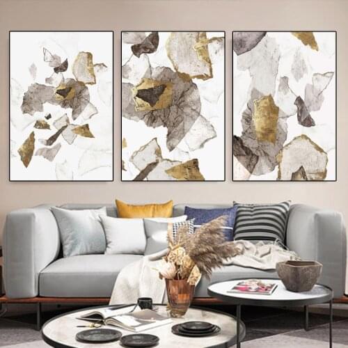 Abstract Marble Texture Canvas Painting Brown Granite Wall Art Posters Prints Modern Living Room Bedroom Home Decoration