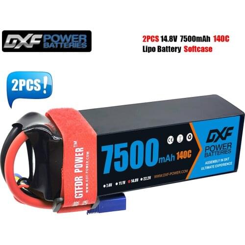 DXF RC Lipo Battery 4S 3S 2S 14.8V 11.1V 7.4V 7500mah 6750mah 6500mah 5200mah 8000mah 140C 100C 110C Battery for Car Boat Truck
