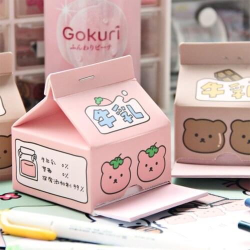 Cute Milk Bear Memo Pad 230 Sheets Kawaii Note Extraction Type Paper Daily Check List Notes Students School Office Stationery