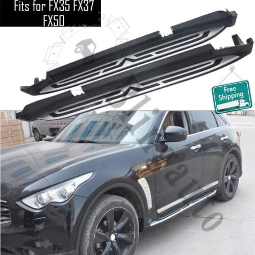 Side step fits for I nfitini FX35 FX37 FX50 2009-2019 2Pcs left right running board side steps nerf bar car pedal side stairs