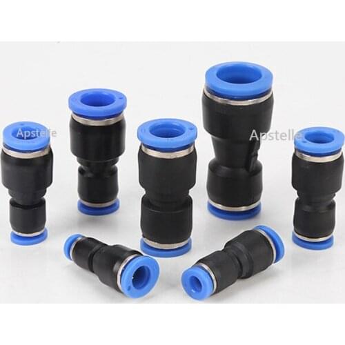 Air Pneumatic 10mm 8mm 6mm 12mm 4mm 16mm OD Hose Tube One Touch Push Into Straight Gas Fittings Plastic Quick Connectors Fitting