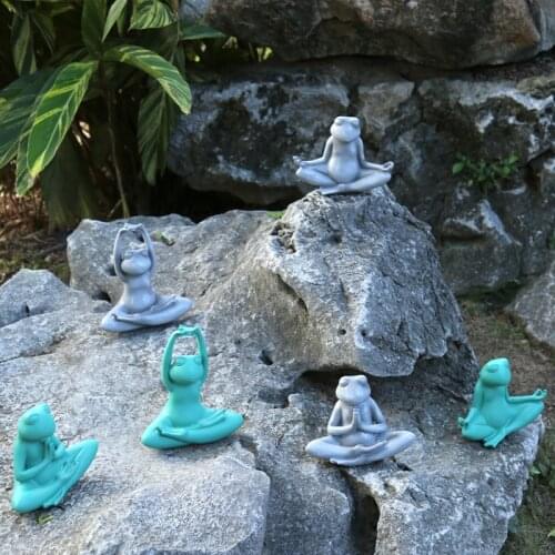 Yoga frog resin figurine ornaments garden decoration coutryard animal statue craft decor home living room decoration accessories