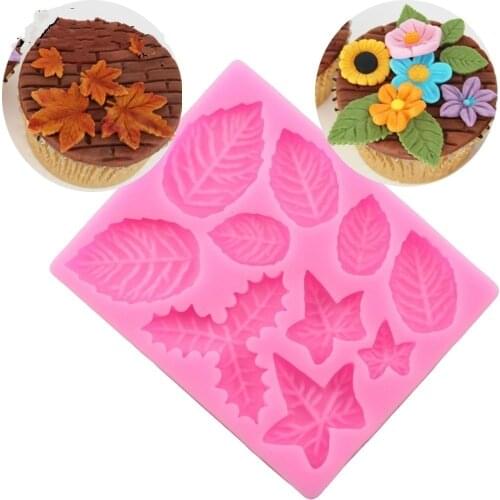 Leaf Shape Chocolate Silicone Fondant Mold For Cake Decorating Cookie Baking Gumpastes Moulds Steam Oven Available And Resin Art