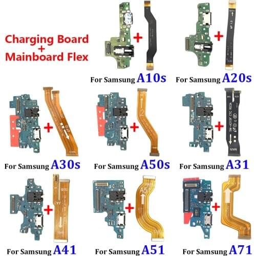 USB Charging Board Port Dock Connector With Main Board Motherboard Flex Cable For Samsung A10S A20S A30S A31 A41 A51 A71 A21s