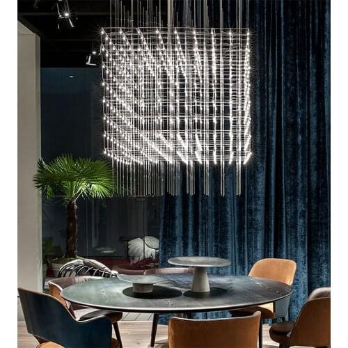 Hotel lobby project sand table sales department negotiation area starry sky design custom loft LED chandelier
