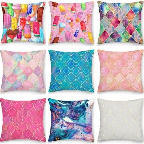 Oil Painting Pillowcase Decorative Sofa Cushion Case Bed Pillow Cover Home Decor Car Cushion Cover Polyester Pillow Case 45*45cm