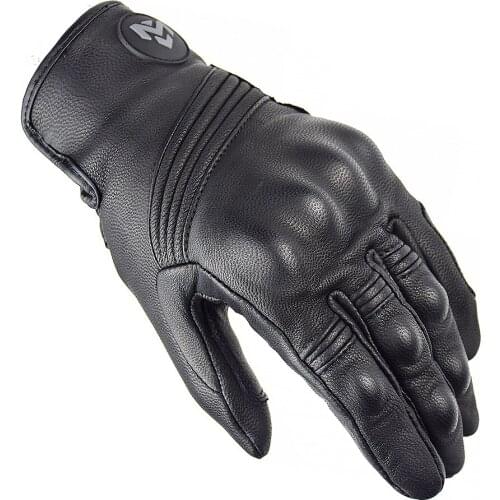 Leather Motorcycle Gloves Scooter Biker Motorbike Full Finger Gloves Summer Moto Motocross Cycling Gloves Breathable
