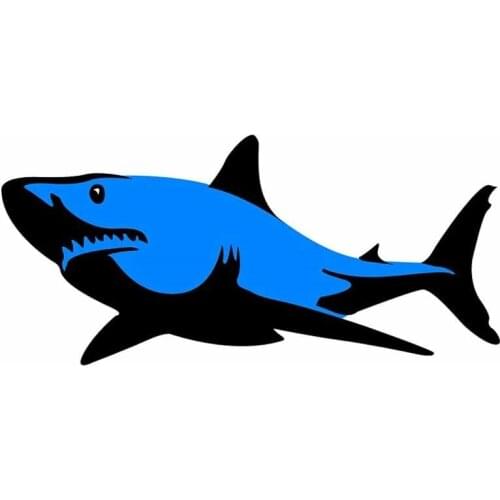 Creative Animal Blue Shark Simulation Scratch-Proof Car Stickers Waterproof Decal Laptop Windshield Vinyl Car Decal Kk13*6cm