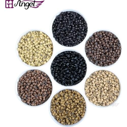 Wholesale 500pcs/jar 3.0*2.5mm Nano Copper Lined Silicone Microlinks Nano Rings Hair Beads for Hair Extensions Tools