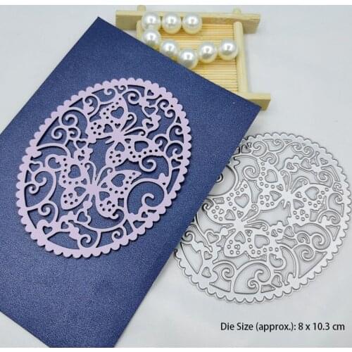 Oval Butterfly Cutting Dies Scrapbooking Molds Notebook Photo Album Manual Greeting Card Hand Account Carbon Steel Cutter Die