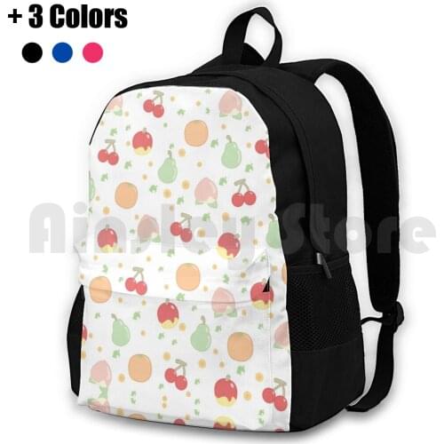 Fruit Pattern Outdoor Hiking Backpack Waterproof Camping Travel Pattern Fruit Animal Adorable Cute Kawaii Video Game Population