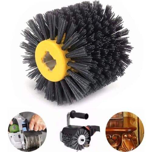 Abrasive nylon line drawing wheel drum polishing brush, suitable for wood furniture floor polishing 120 x 100 mm 120 gravel