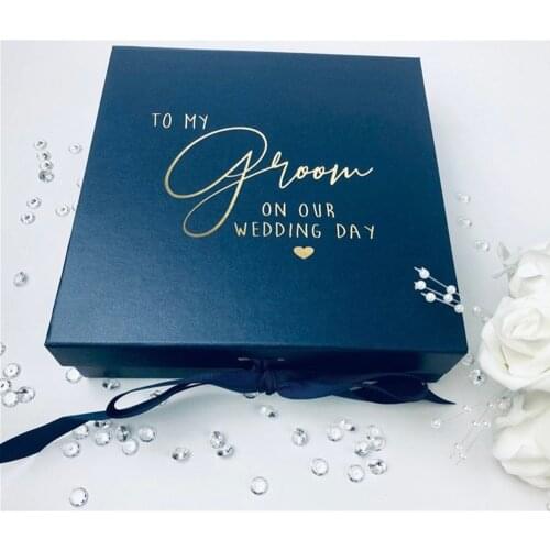 Luxury wedding Party gift box for grooman custom gold thank you gfit boxes birthday Favour Box best man box groom to be gift box