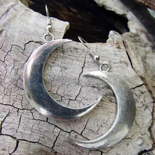 Crescent Moon earrings mystic gothic jewelry Lunar witch celtic Pagan Wiccan luna Moon phase witchy Goddess Fashion woman gift